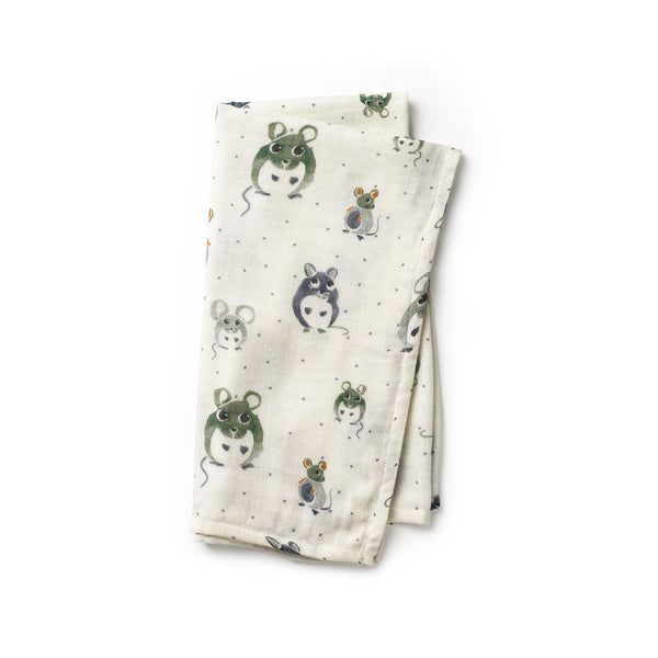 Elodie Details forest mouse bamboo muslin pelena