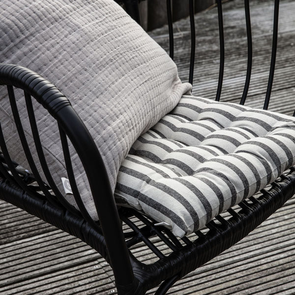 House Doctor Jastuk za sedenje, Striped, crno/sivo, 35x35 cm